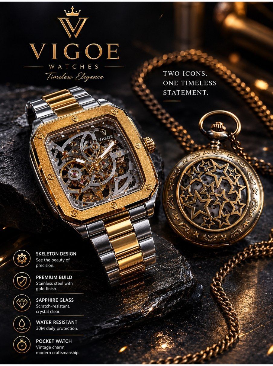 ساعت مچی مردانه VIGUER ORIGINAL  AUTOMATIC   موتور ژاپن موتور پیدا قاب استیل  قفل پروانه ای  دارای شماتیک  استیل رنگ ثابت شارژ گیری سریع