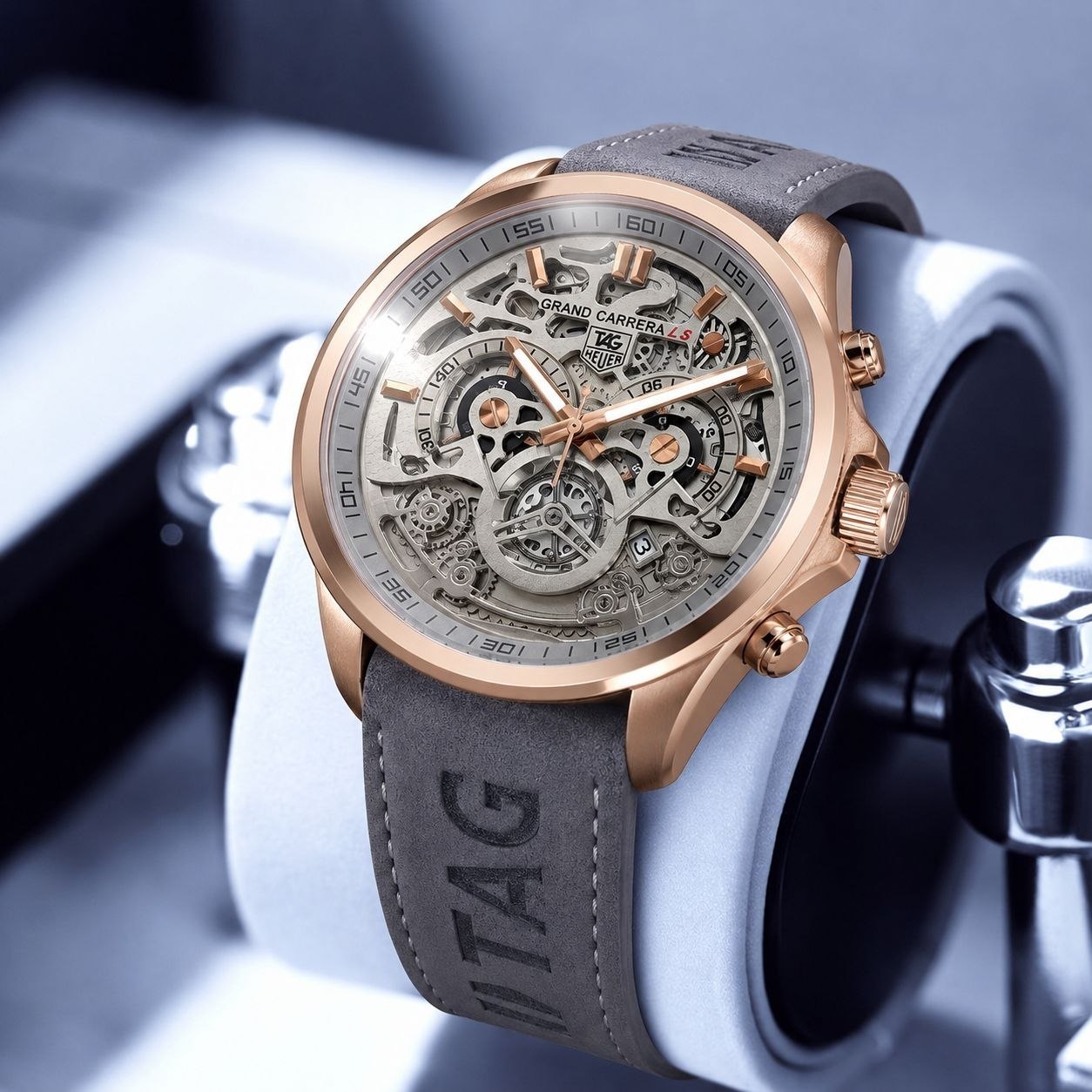 ساعت مچی مردانه ☑️TAG Heuer   Cr7  new  High copy  ⏳ خاص بودن اتفاقی نیست...   🔥 این مدل حرف نداره  طراحی اسکلتون چشم نواز  دارای روز شمار  قفل پروانه ای  بند چرمی