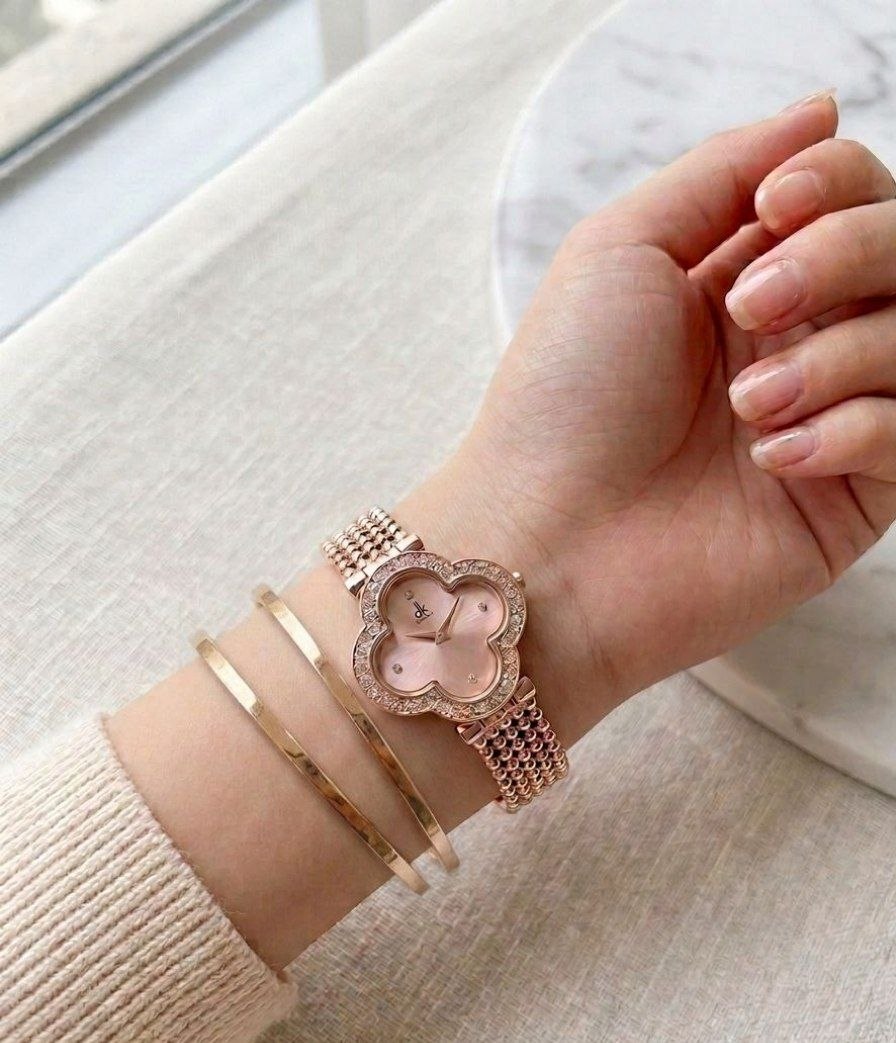 ست ساعت زنانه ☑️ DEEN KEEN  jewellery antique  ⚡️طرح ونکلیف   برند شرکتی  شیشه سافایر  قفل  دستبندی  موتورکوارتز  بند استیل رنگ ثابت  مقاوم دربرابر آب