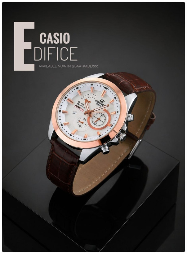 ساعت مچی مردانه Edifice Casio For Men ❌ساعت بند چرم مردانه کاسیو با قفل کلیپسی موتور شرکتی درجهیک دارای نمایشگر ایام ماه بند چرم صنعتی قفل استیل کلیپسی (پروانهای)