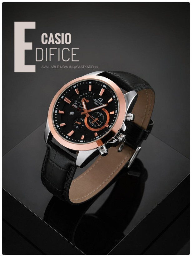 ساعت مچی مردانه Edifice Casio For Men ❌ساعت بند چرم مردانه کاسیو با قفل کلیپسی موتور شرکتی درجهیک دارای نمایشگر ایام ماه بند چرم صنعتی قفل استیل کلیپسی (پروانهای)